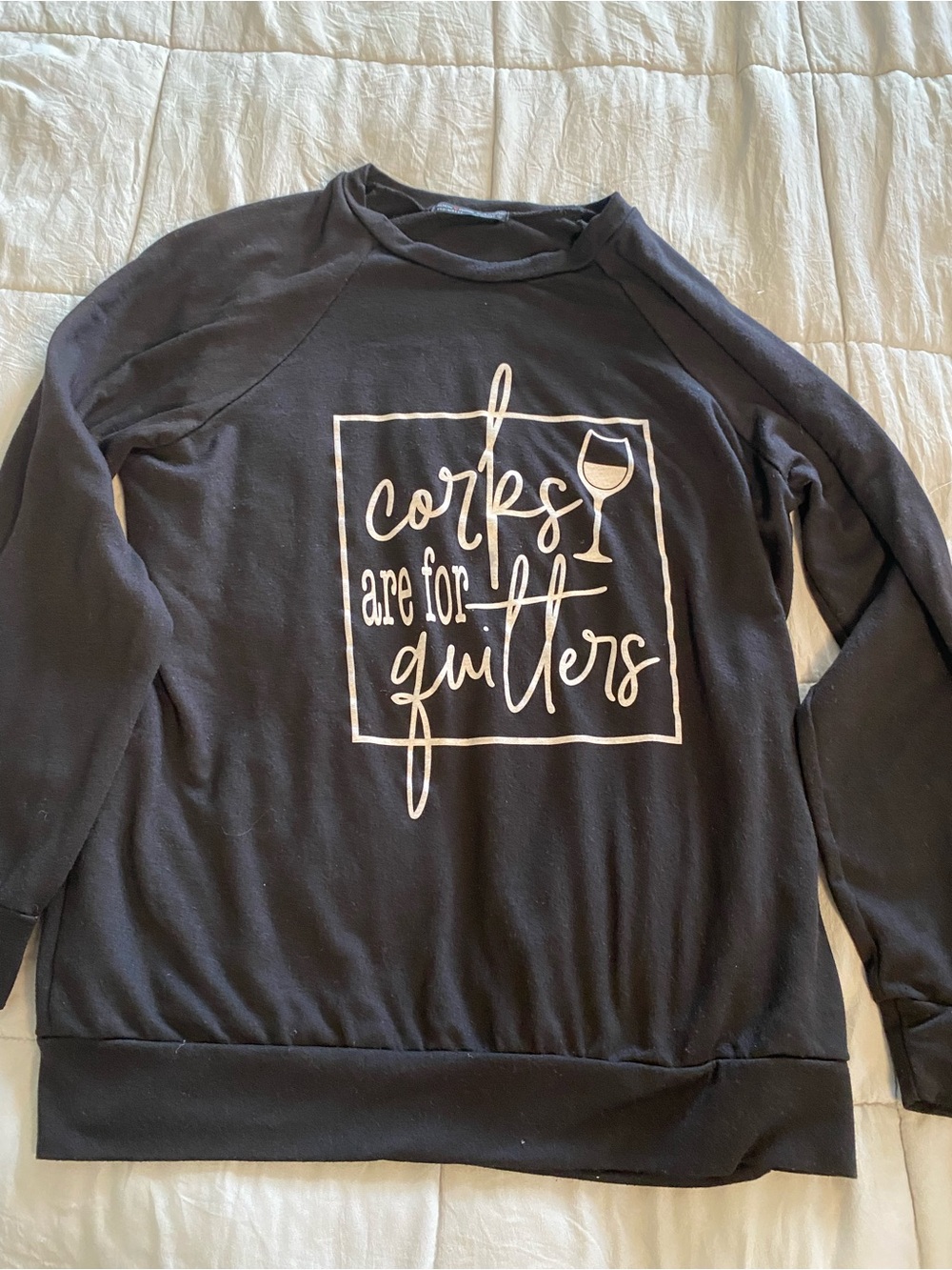Rosa Couture Black Crewneck Sweatshirt with White Graphic